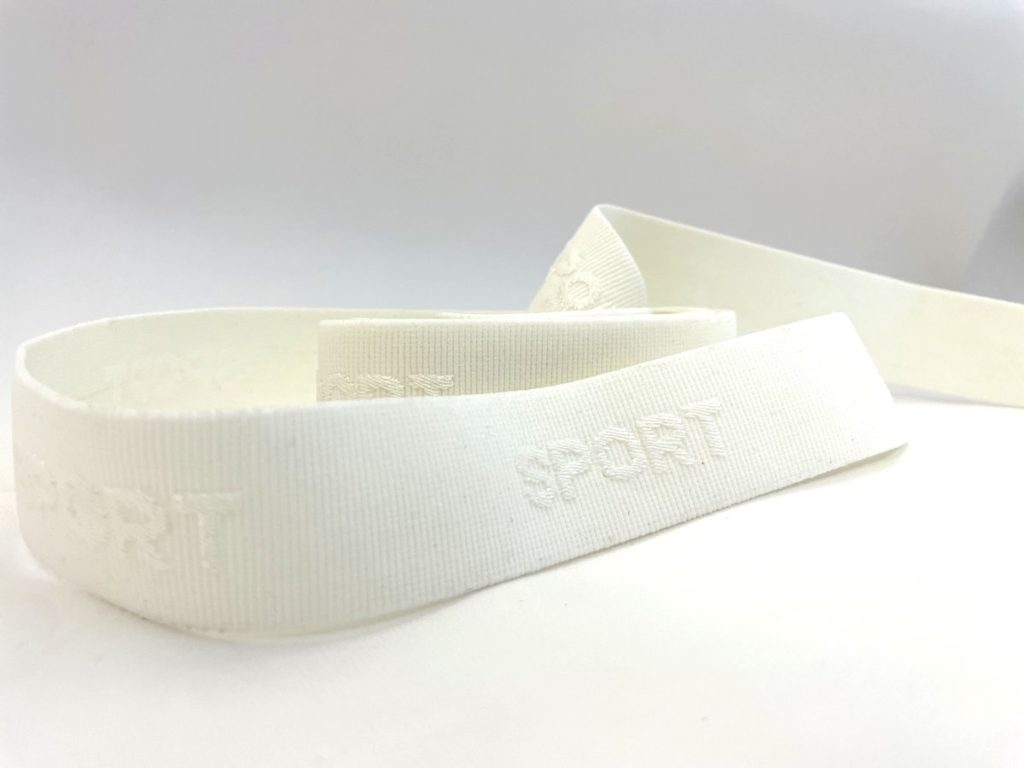 Ruban jacquard élastique sport blanc MJE3134