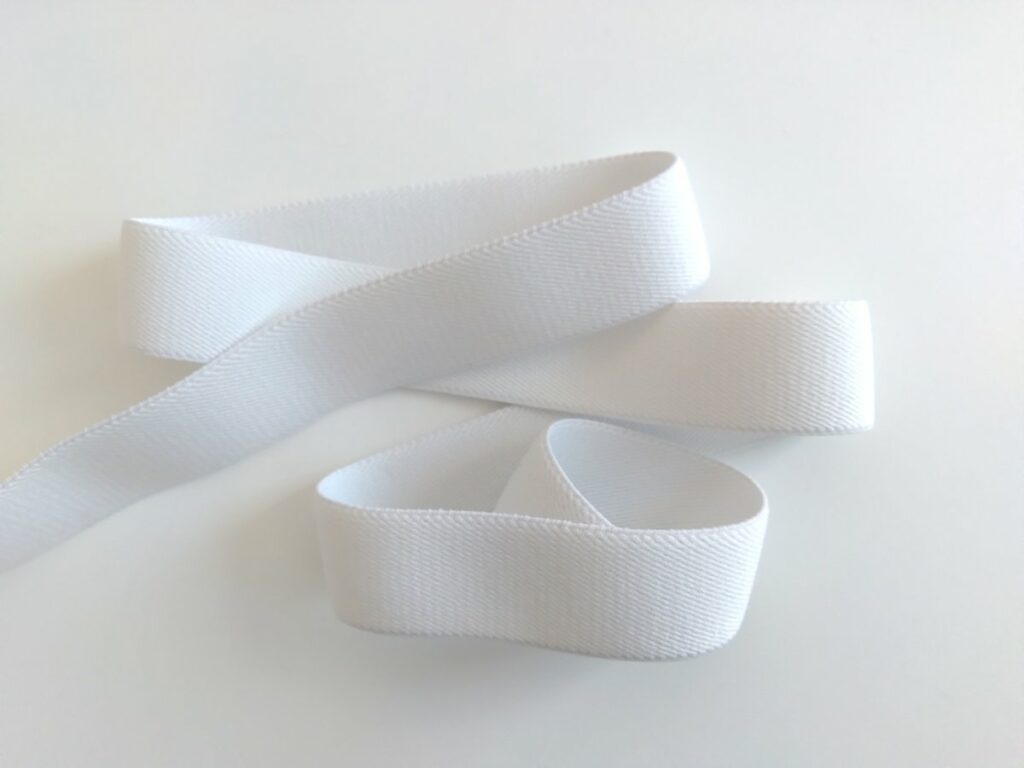 White elastic ribbon 32mm