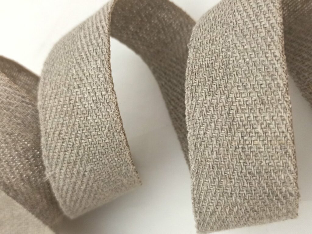 Sangle tissée en lin naturel