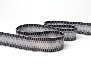 Ruban gros grain gris et noir - RRM 1621-20