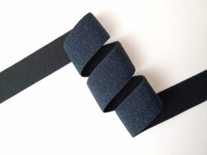Ruban gros grain élastique noir avec Lurex® argenté - REM 2787-30