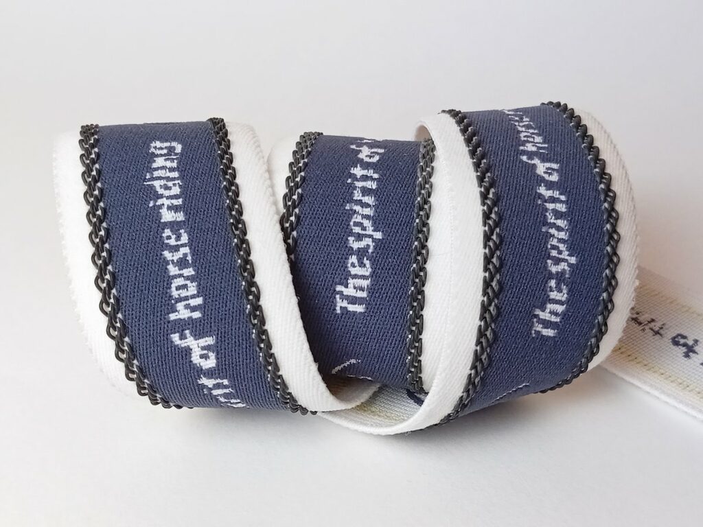 Ruban jacquard élastique 40mm - MJE3188/40 - Spirit of horse riding